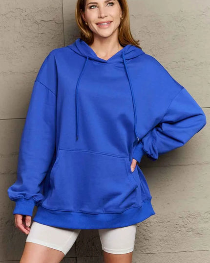 Full Size Drawstring Long Sleeve Hoodie