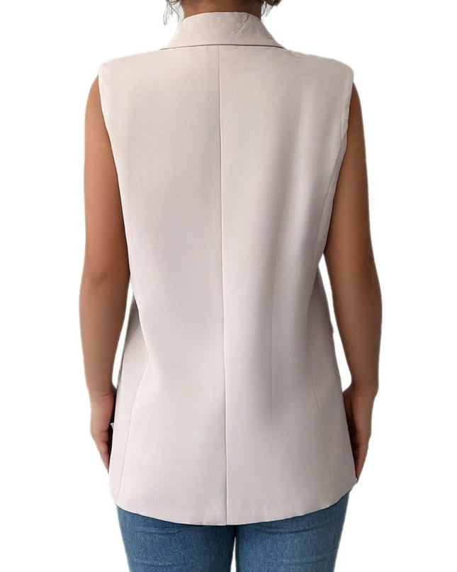 One Button Sleeveless Blazer