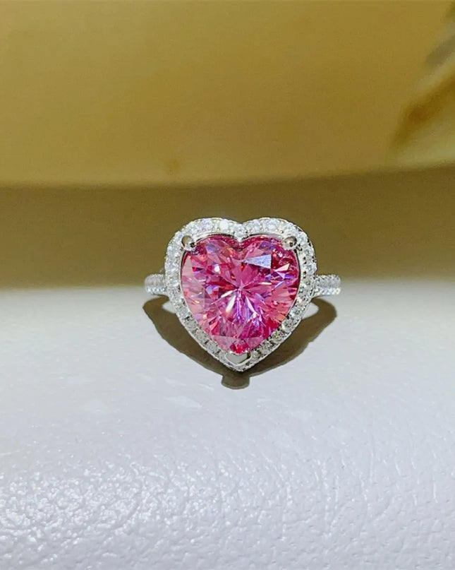 5 Carat Moissanite 925 Sterling Silver Heart Ring
