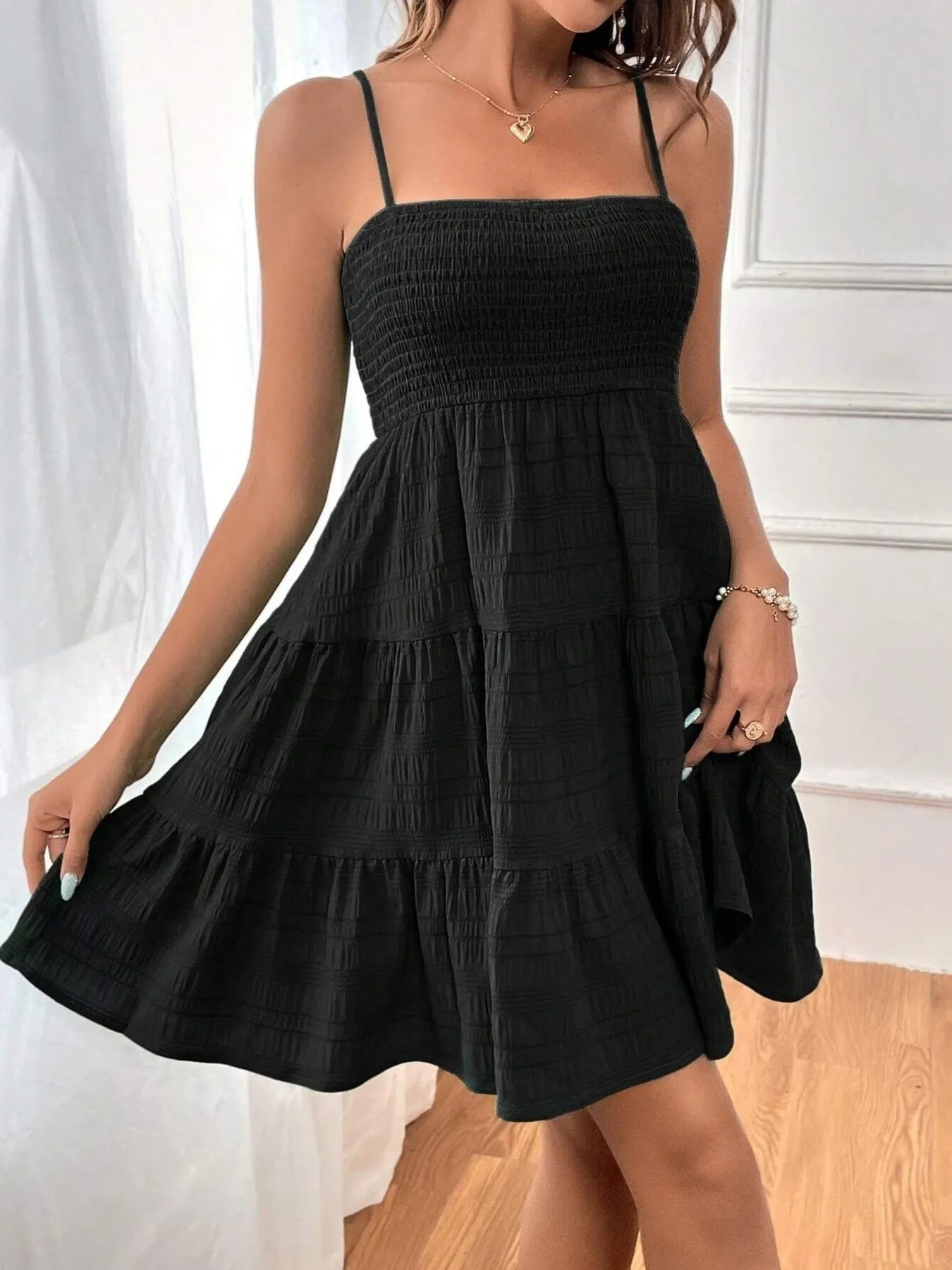 Smocked Tiered Cami Dress