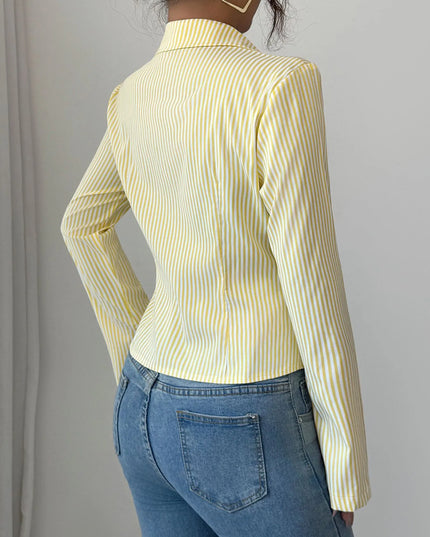 Striped Button-Up Long Sleeve Shirt