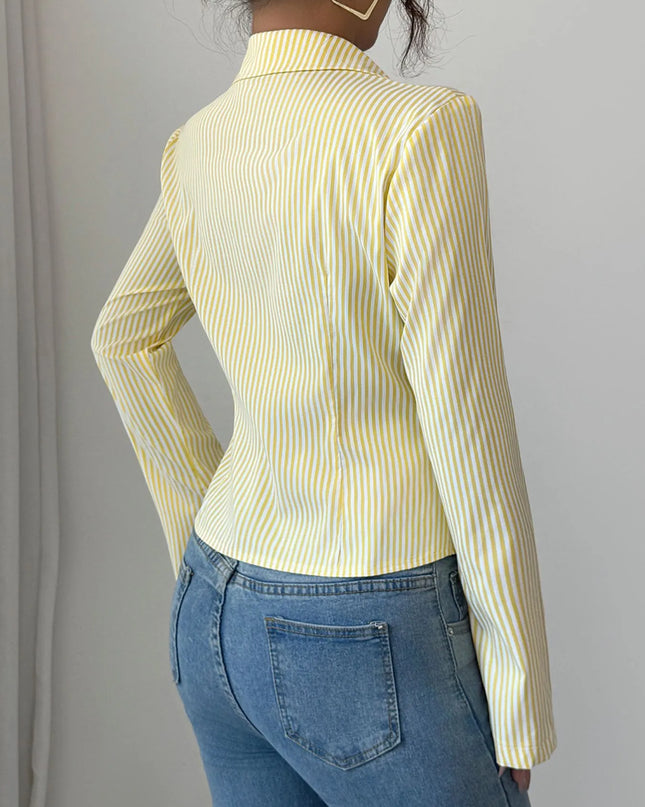 Striped Button-Up Long Sleeve Shirt