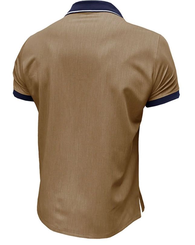 Men's Contrast Collar Pocket Polo Shirt