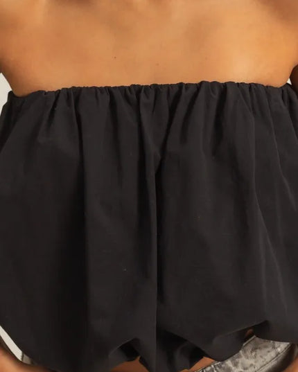 HYFVE Trendy Strapless Bubble Top