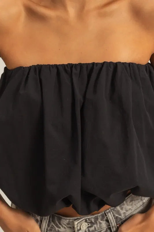 HYFVE Trendy Strapless Bubble Top