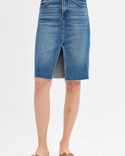 RISEN Full Size High Rise Front Slit Pencil Skirts Plus Size MEDIUM