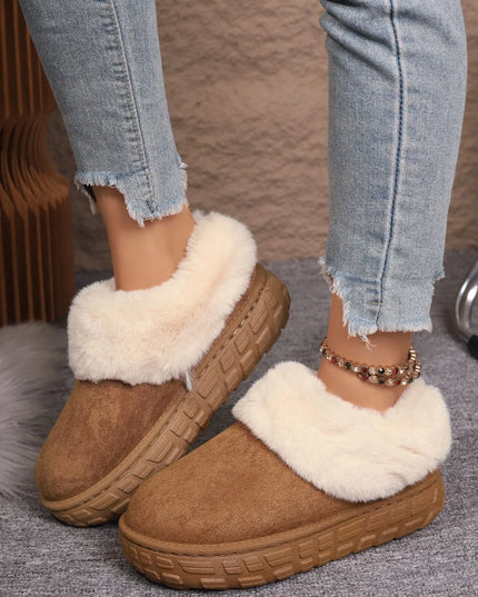 Faux Fur Lined Suede Winter Boots