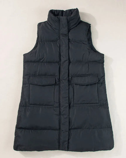 Pocketed Zip Up Vest Coat