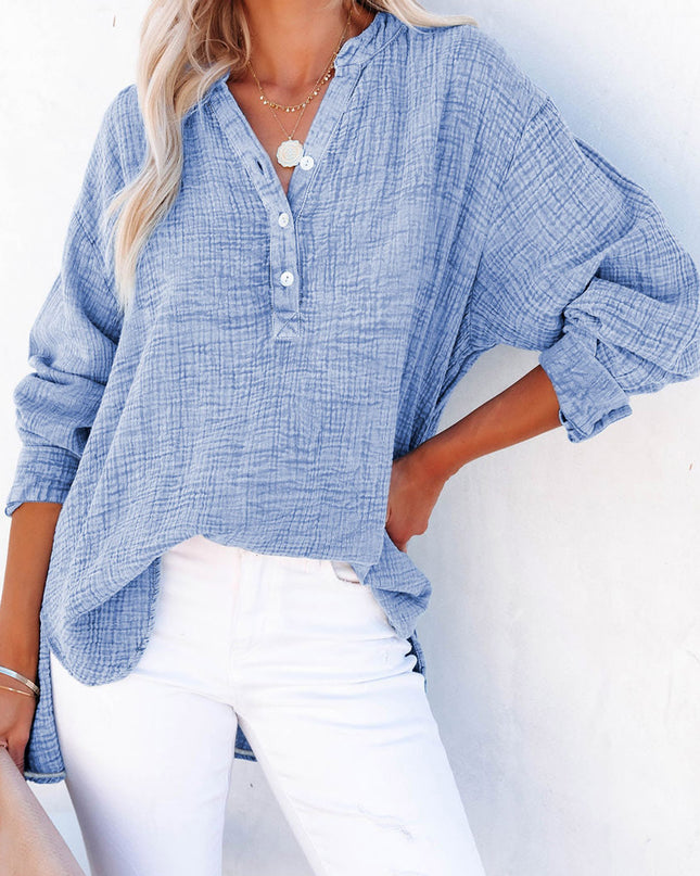 Buttoned Long Sleeve Blouse 