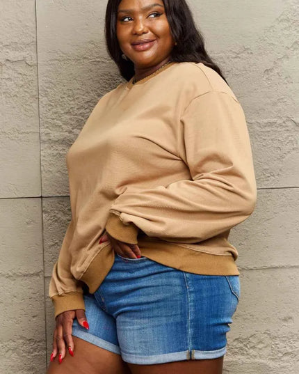 Full Size Round Neck Long Sleeve Sweatshirt