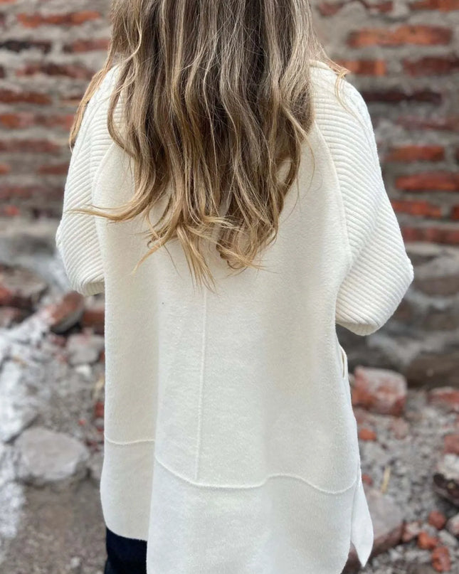 Full Size Texture Knit Longline Coat Plus Size