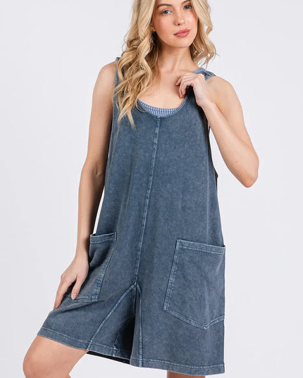 Mittoshop Low Scoop Neck Tank Washed French Terry Romper