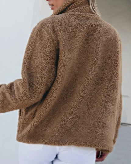 Zip Up Long Sleeve Plush Jacket
