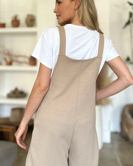 Double Take Full Size Texture Sleeveless Romper