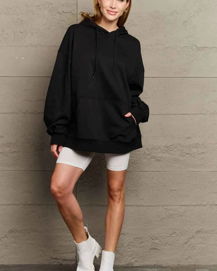 Full Size Drawstring Long Sleeve Hoodie