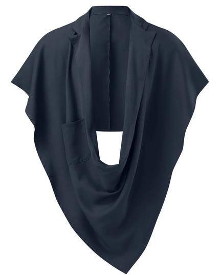 Men's Full Size Pocket Patched Draped Asymmetrical Hem Cape Plus Size