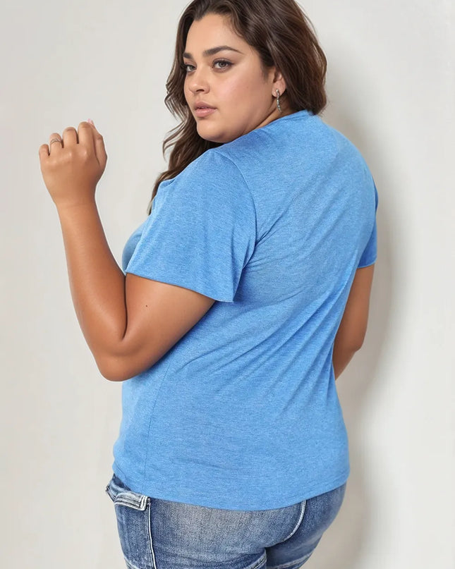 Double Take Ruched V-Neck Short Sleeve T-Shirt