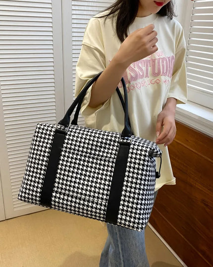 Houndstooth Canvas Travel Bag