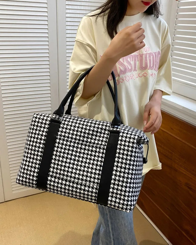 Houndstooth Canvas Travel Bag