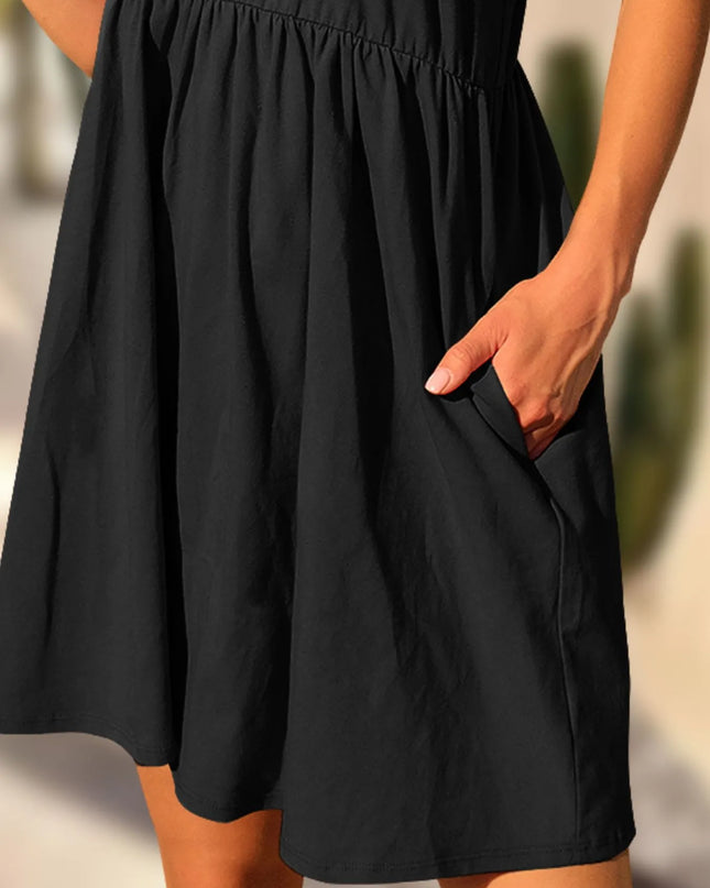 Tie-Shoulder Flowy Tank Dress