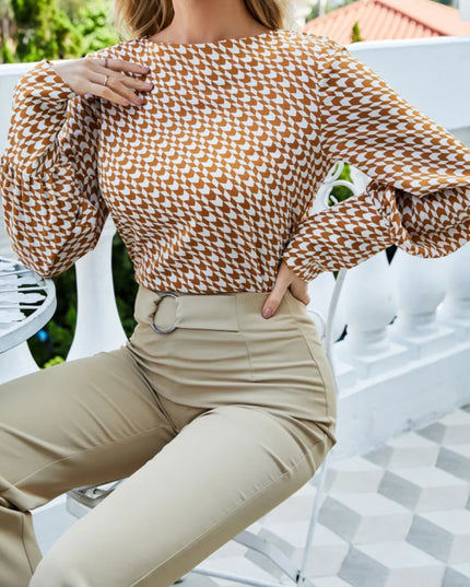 Printed Long Sleeve Blouse 