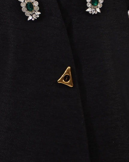 Plus Size Rhinestone Relaxed Fit Vest Coat