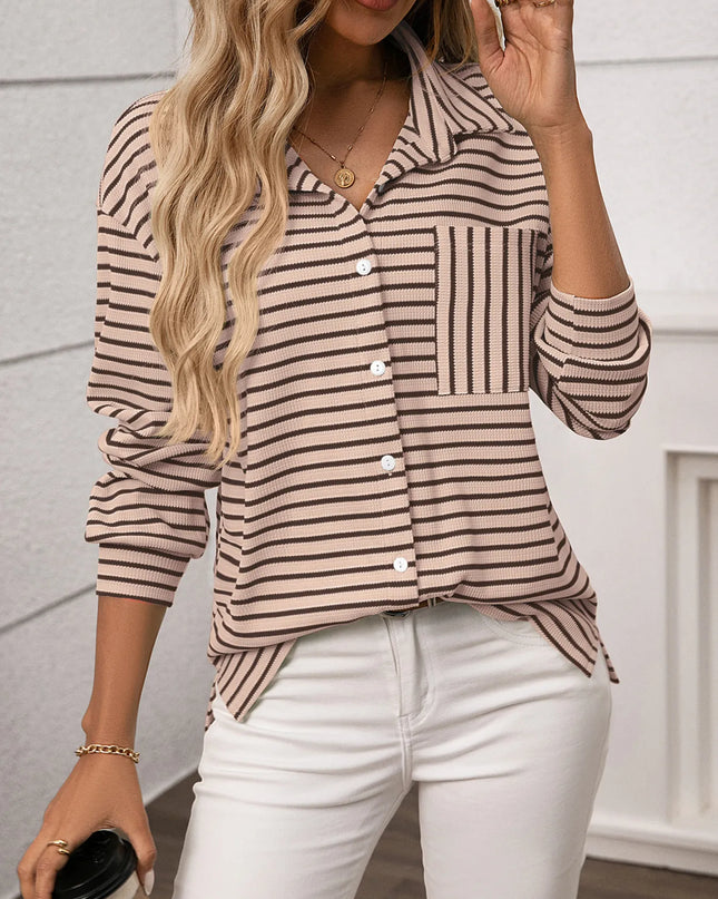Striped Button Up Long Sleeve Shirt