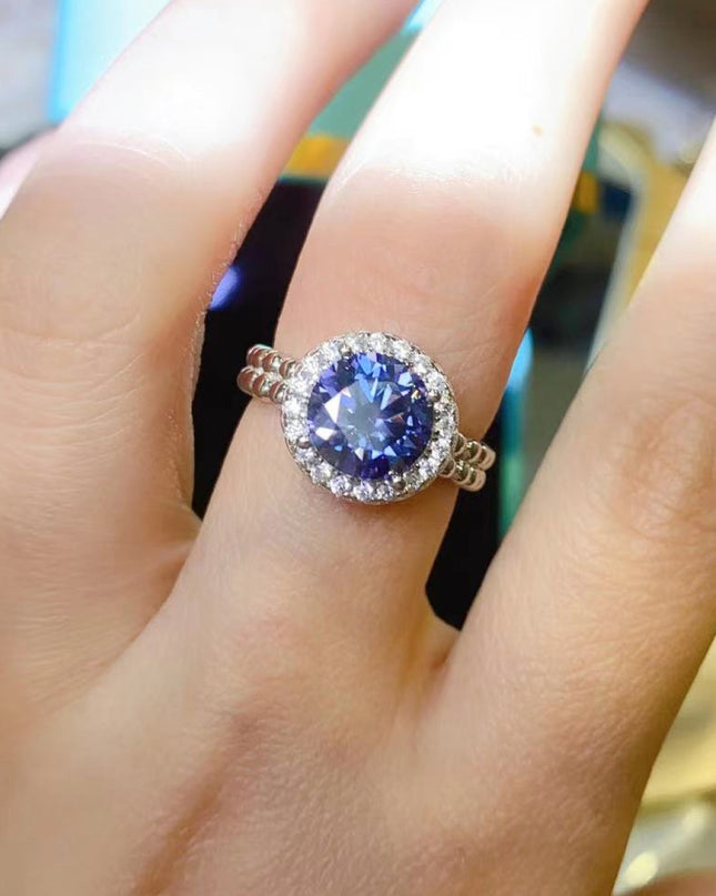 Let It Go 2 Carat Moissanite Ring Royal Blue