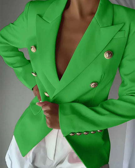 Decor Button Lapel Collar Blazer