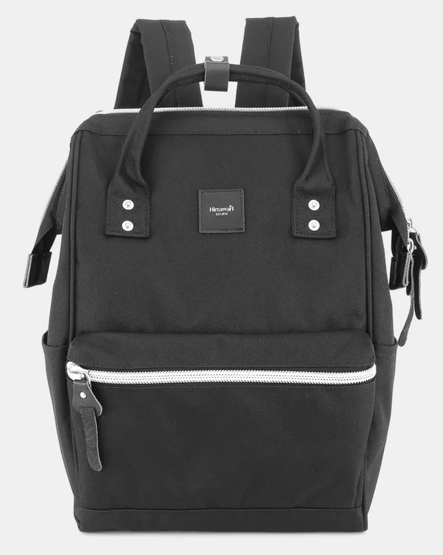 Himawari Water Resistant Canvas Backpack Bag with Side Pockets Black One Size