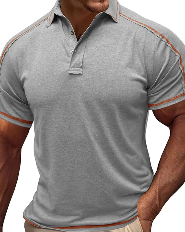 Men's Collared Neck Polo Shirt with Contrast Piping