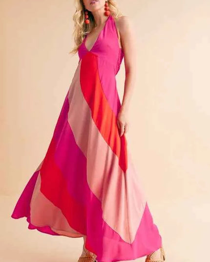 Aemi+Co Color Block Sleeveless Maxi Dress
