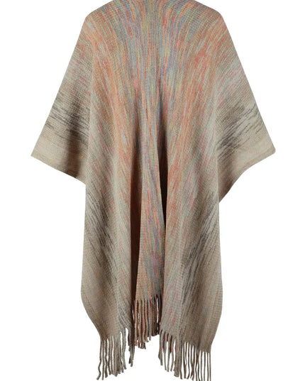 Heathered Fringe Hem Poncho