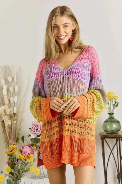 ADORA Colorblock Crochet Top
