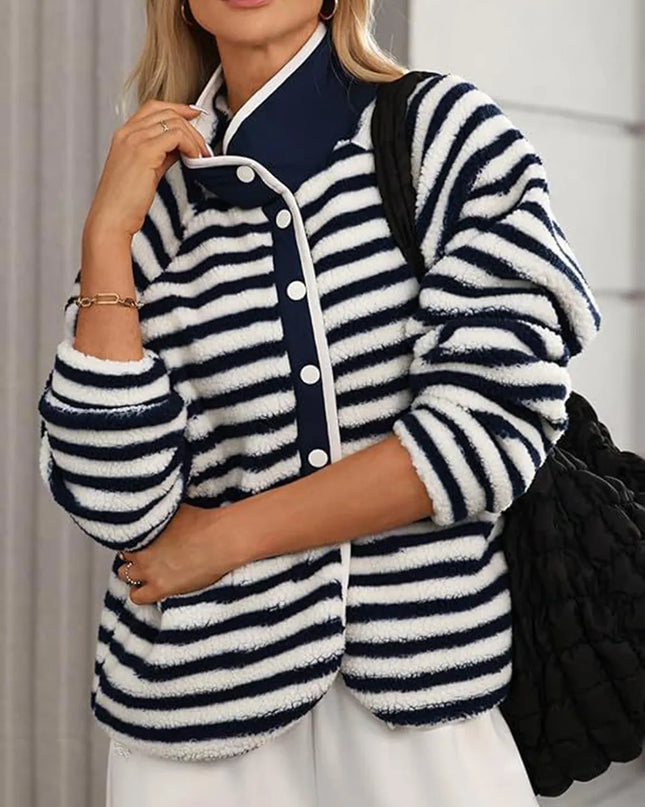 Pocketed Half Snap Sherpa Jacket