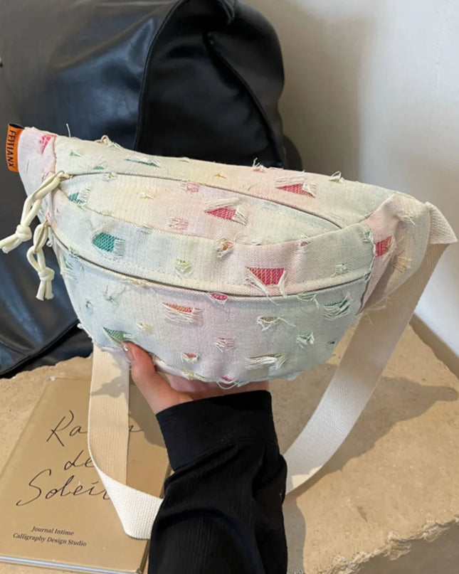 Raw Edge Tie-Dye Crossbody Bag