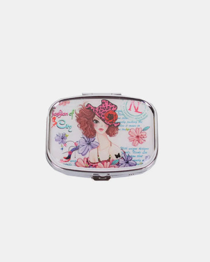 Nicole Lee USA Print Metallic Rectangular Pill Case Sunny White One Size