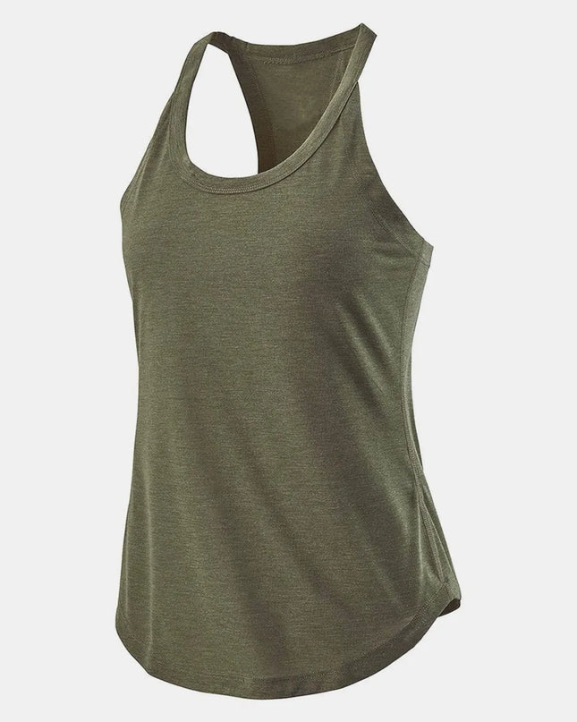 Scoop Neck Active Tank Matcha Green