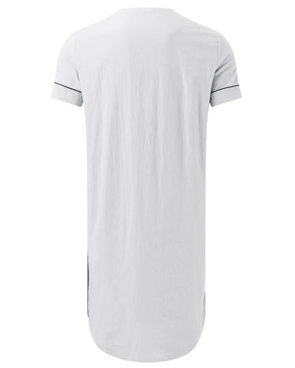 Men's Full Size Button Detail Short Sleeve Lounge Dress Plus Size