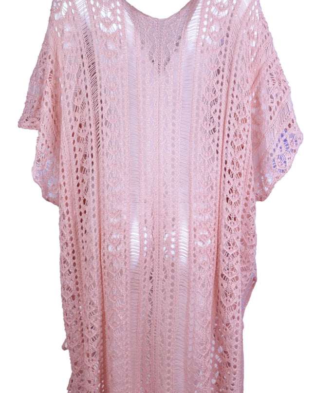 Angel Wings Cutout V-Neck Cover-Up with Tassel 