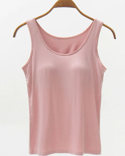 Full Size Wide Strap Modal Tank with Bra