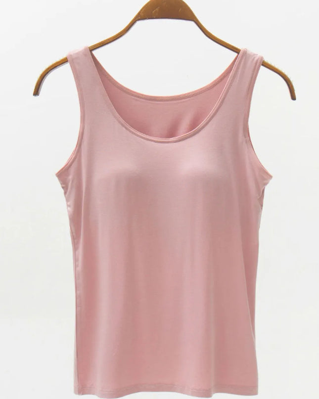 Full Size Wide Strap Modal Tank with Bra