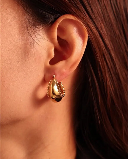 18K Gold-Plated Stainless Steel Huggie Earrings 