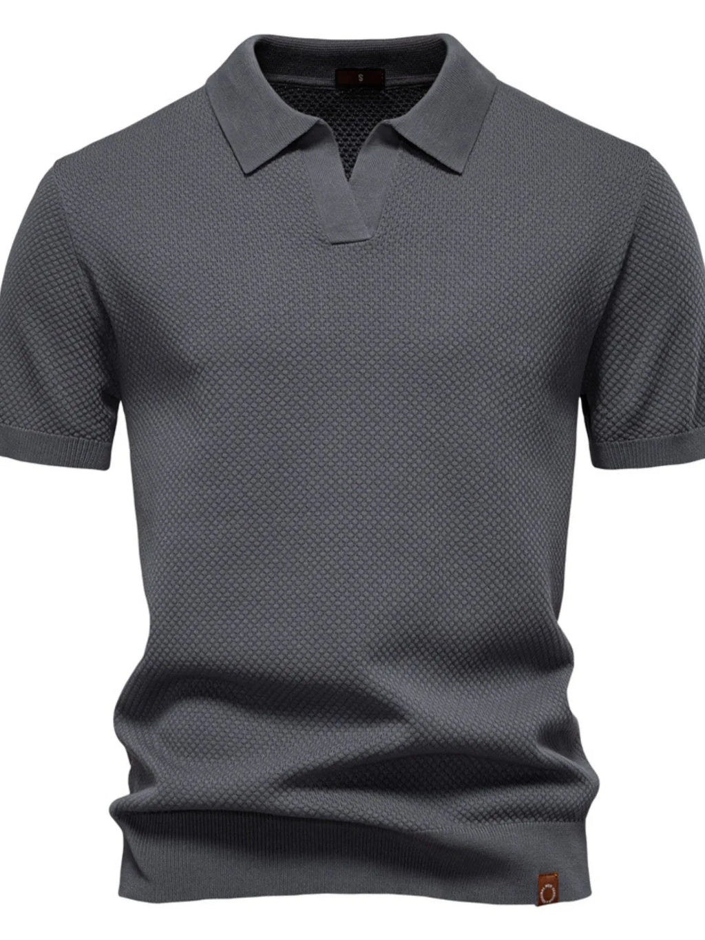 Men's Classic Textured Short Sleeve Polo Shirt