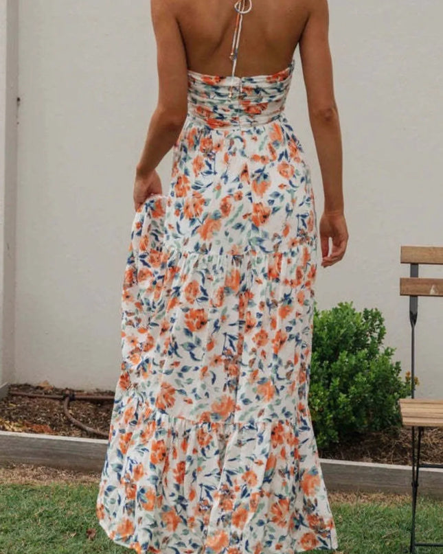 Printed Halter Neck Cami Dress