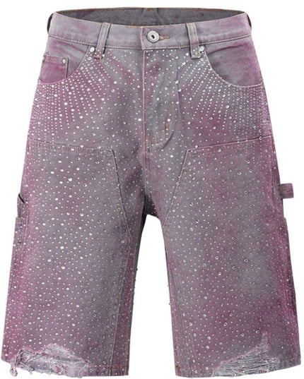 Men's Rhinestone Shorts with Pockets