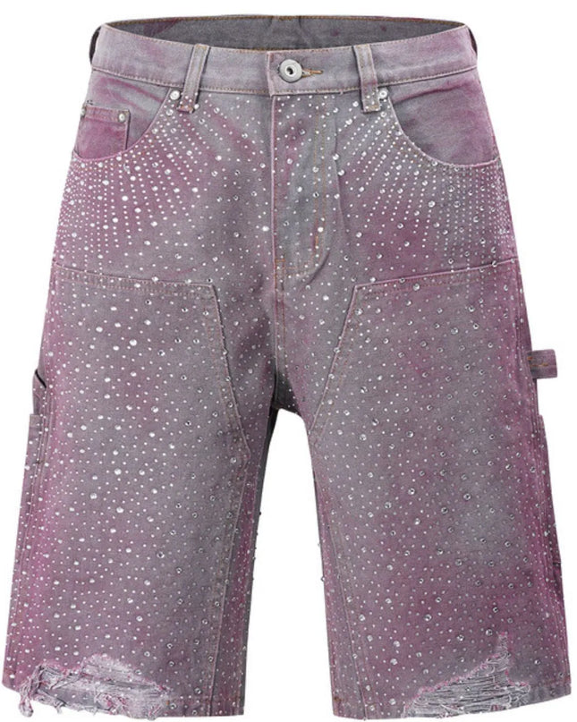 Men's Rhinestone Shorts with Pockets
