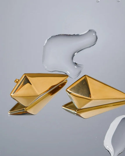 Stainless Steel 18K Gold-Plated Geometric Earrings