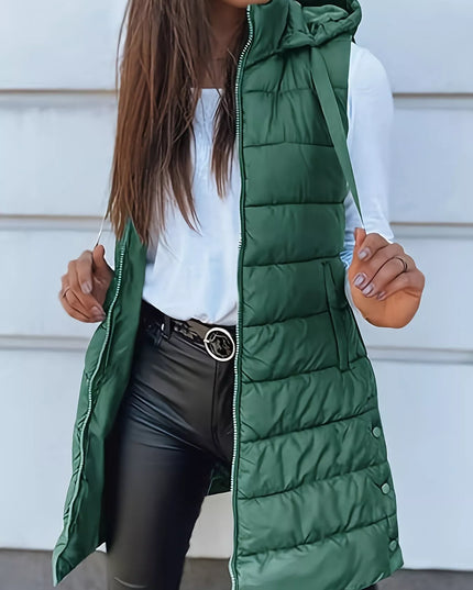 Zip Up Hooded Winter Coat Green
