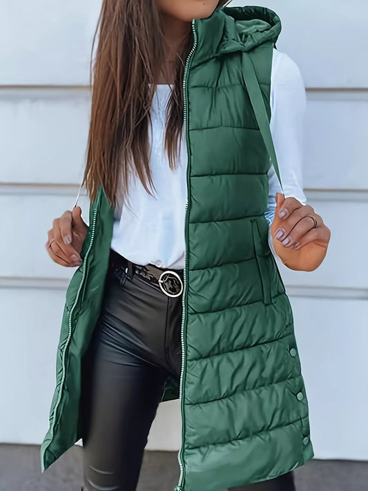 Zip Up Hooded Winter Coat Green